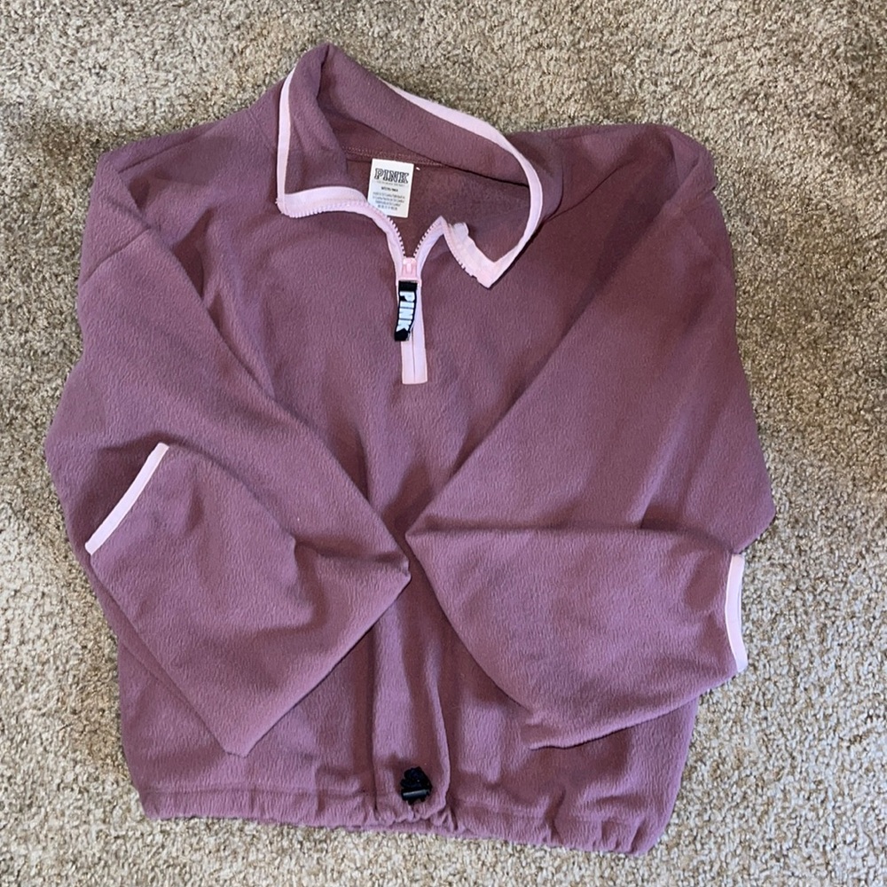 Pink hoodie with drawstring